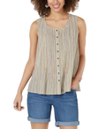 Style & Co Cotton Striped Button-Front Top,Size Small by Vanessa Jane