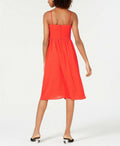 Teeze Me Juniors Bow-Tie Button MIDI Dress - Tangerine, Size 1 by Vanessa Jane