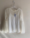 Ultra Flirt by Ikeddi Juniors Mesh Bell-Sleeve Top, Size Medium by Vanessa Jane