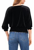 Vince Camuto Smocked-Hem Velour Blouse by Vanessa Jane