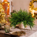 16 Pcs Norfolk Pine Branch 18in Artificial Christmas Green Plastic by Deal US