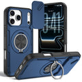 Magnetic Ring Stand Case with Camera Cover for iPhone 17 16 15 14 13 12 Pro Max Black by Merch Section