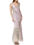 Js Collection Ribbon Soutache Floral Leaf Bodycon Mermaid Gown by Vanessa Jane