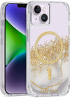 Semi-Opaque Marble Case for iPhone 14 Plus with 24K Gold Accents Karat Marble