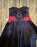B Darlin Juniors Embroidered Strapless Fit and Flare Dress, Black, Size 15/16 by Vanessa Jane
