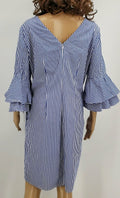 Nine West Scoop Neck V Back Ruffle Bell Sleeve Dress, Size 6 by Vanessa Jane