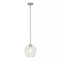 Cresswell Lighting 9in Modern Brushed Nickel Clear Glass Round Mini Pendant Ceili by Vanessa Jane