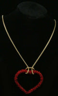Inc Gold-Tone Beaded Heart Pendant Necklace by Vanessa Jane
