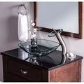 Novatto Piazza Glass Vessel Bathroom Sink Clear, 16.5 x 5.5 by Vanessa Jane