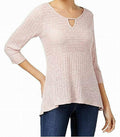 NY Collection Petite High-Low Keyhole Top, Petite Small by Vanessa Jane