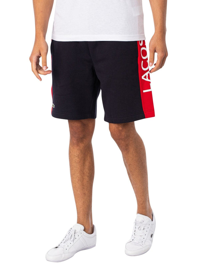 Lacoste Men's Regular Fit Cotton Fleece Colorblock Shorts by I-Max Fashions