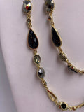 Charter Club Necklace Black Beads Smoky Rhinestones by Vanessa Jane