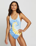 Michael Michael Kors Tie-Dye Racerback One-Piece Swimsuit, Size 12 by Vanessa Jane