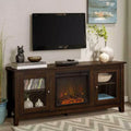 Walker Edison 58 Wood Media TV Stand Console With Fireplace by Vanessa Jane