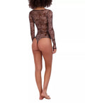 Steve Madden Womens Long-Sleeve Mesh Bodysuit SM11841 by Vanessa Jane