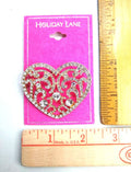 Holiday Lane Gold-Tone Crystal Filigree Heart Pin by Vanessa Jane