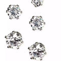 Anne Klein Silver-Tone Glass Stone Stud Earring Set by Vanessa Jane