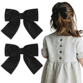 Aileam Velvet Hair Bows 2PCS Black 4" Big Fall Alligator Clips by Deal US