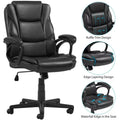 Advantage Extended Mid-back Black Leather Executive Office Chairs (KB-9602B) by Vanessa Jane