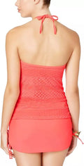 Island Escape Womens Sky High-Neck Crochet Tankini Top by Vanessa Jane