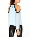 Xoxo Juniors Illusion Lace-Trim Cold-Shoulder Top by Vanessa Jane
