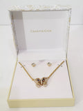 Charter Club Gold-Tone Crystal Butterfly Pendant Necklace and Stud Earrings by Vanessa Jane