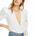 Danielle Bernstein Deep V-Neck Bodysuit ,Size Small by Vanessa Jane