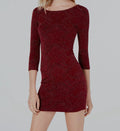 Trixxi Juniors Metallic Open-Back Bodycon Dress, Red, Size 1 by Vanessa Jane