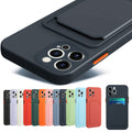 Shockproof Rubber Card Holder Wallet Case for iPhone 17 Pro Max 16 15 14 by Merch Section