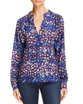 Aqua Confetti Floral Smocked Top In Multicolor by Vanessa Jane