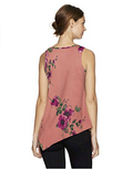 Star Vixen Womens Sleeveless Hanky Hem Top in Mauve w/ Necklace - Size Large by Vanessa Jane