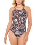 Swim Solutions Womens Swimwear One-Piece High Neck, Size 8 by Vanessa Jane
