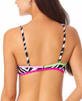 California Waves Juniors Animal Printed Asymmetric Bikini Top, Size Small by Vanessa Jane