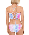 Salt + Cove Juniors Lace-Up-Back High-Neck Swim Top by Vanessa Jane