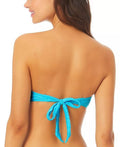 California Waves Juniors Solid Textured Peek-a-Boo Bikini Top by Vanessa Jane