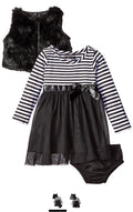 kensie Baby Girls' 3pcs Casual Dress, Black, Size 24M by Vanessa Jane