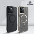 Fiber Texture Ring Stand Magnetic Case for iPhone 17 Pro Max Air 16 15 14 13 12 by Merch Section