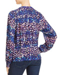 Aqua Confetti Floral Smocked Top In Multicolor by Vanessa Jane