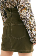 Free People Women's Splendor in The Grass Skirt, Army Green, Size 12 by Vanessa Jane
