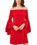 Vince Camuto Off-the-Shoulder Flutter-Sleeve Dress by Vanessa Jane