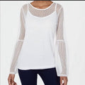 Ultra Flirt by Ikeddi Juniors Mesh Bell-Sleeve Top, Size Medium by Vanessa Jane