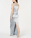 Adrianna Papell Petites Satin Embellished Evening Dress, Icy Mint, Size 2P by Vanessa Jane