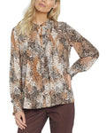 NYDJ Womens Pleated Peasant Blouse by Vanessa Jane
