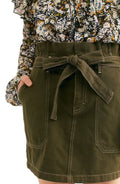 Free People Women's Splendor in The Grass Skirt, Army Green, Size 12 by Vanessa Jane