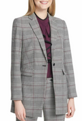 Calvin Klein Womens One Button Jacket, Black/Multi, Size 10 by Vanessa Jane
