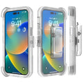 Heavy Duty Shockproof Case with Holster for iPhone 14 Pro Clear by Merch Section