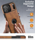 Air Slim Luxury Leather Case Cover for iPhone 17 16 15 14 Plus 13 12 Pro Max Black by Merch Section