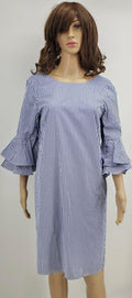 Nine West Scoop Neck V Back Ruffle Bell Sleeve Dress, Size 6 by Vanessa Jane