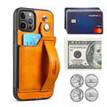 Leather Wallet Case with Kickstand for iPhone 15 14 13 12 Plus Pro Max Black by Merch Section