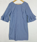 Nine West Scoop Neck V Back Ruffle Bell Sleeve Dress, Size 6 by Vanessa Jane